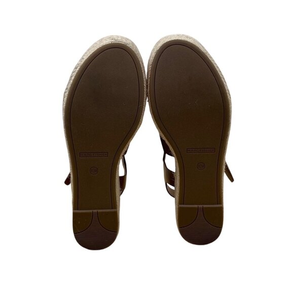 Marc Fisher Women’s Brown Leather Espadrille Joven Wedge Sandals Sz 8.5 - New - Picture 8 of 9